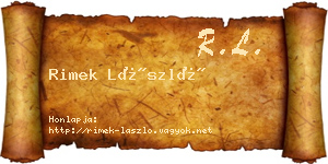Rimek László névjegykártya