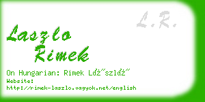 laszlo rimek business card